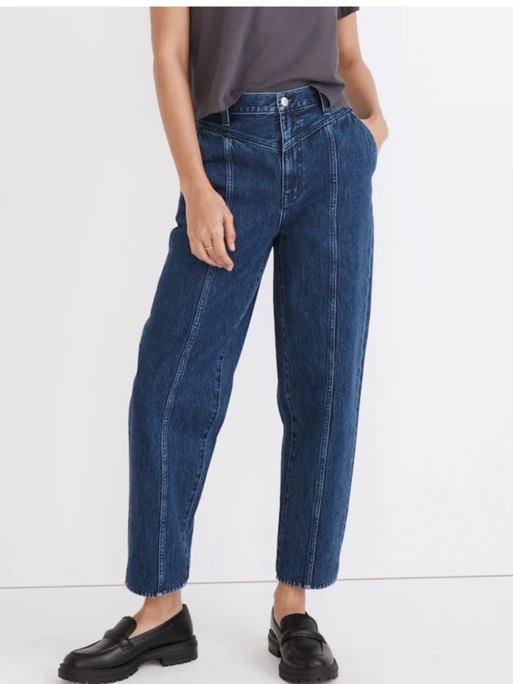 Madewell balloon High-Rise Dark Blue Women's Jeans
